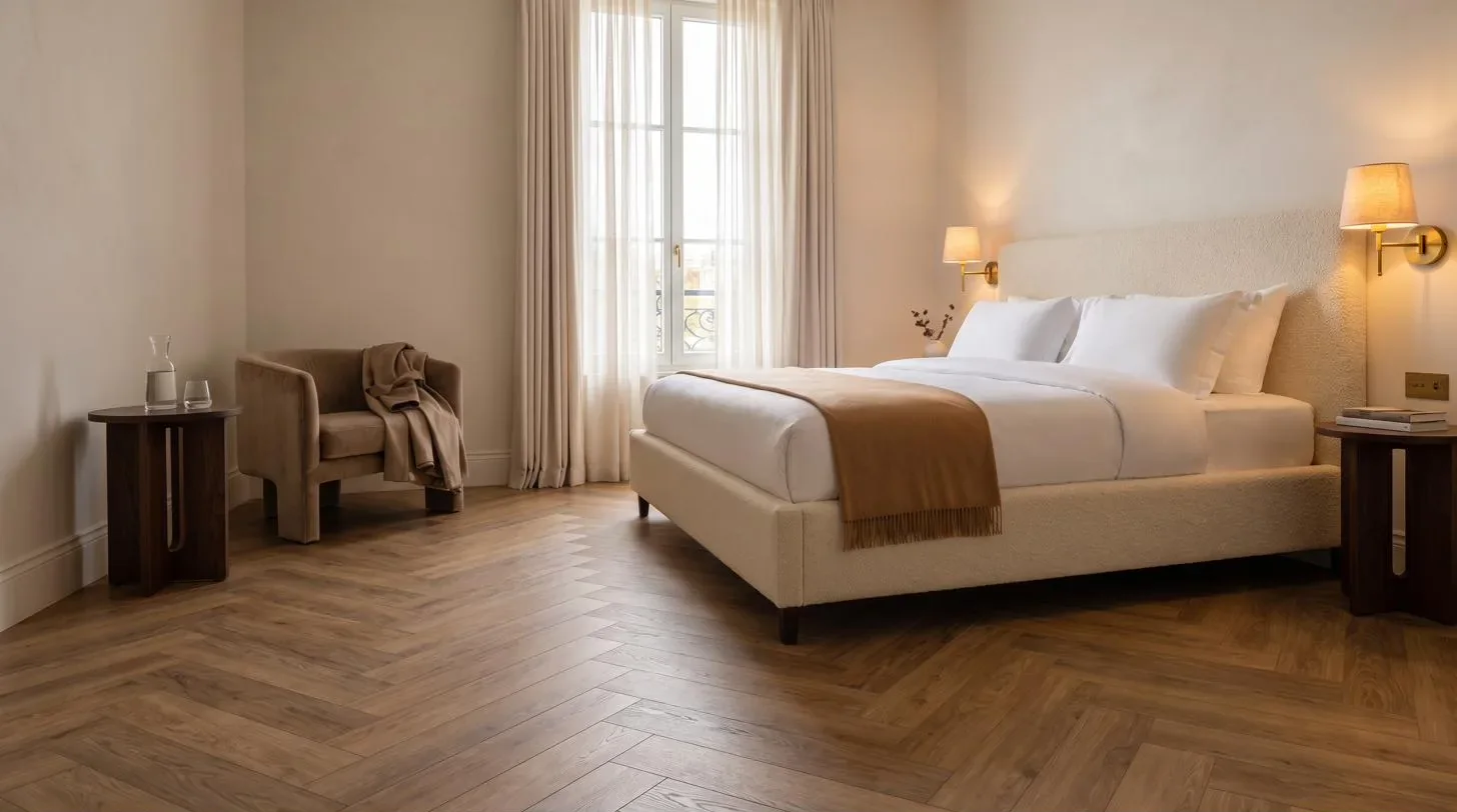 chambre d'hôtel rénovée avec le décor Sevilla